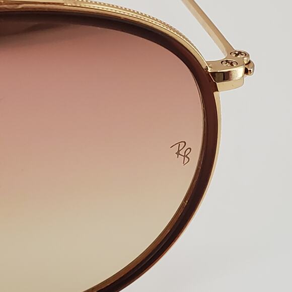 Ray-Ban RB 3647N Sunglasses Round Double Bridge Aviator Gradient Arista Gold - Picture 8 of 16